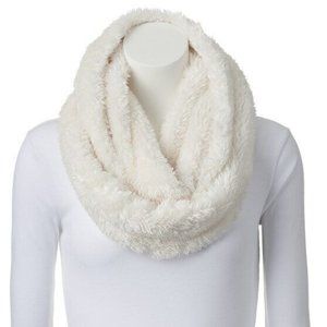SONOMA Goods for Life Plush Knit Infinity Scarf - White Faux Fur Reversible